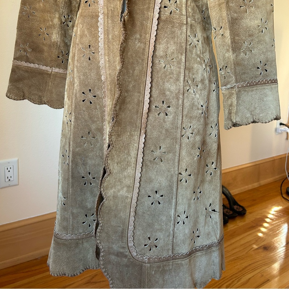 Margaret Godfrey Suede BROWN Long Country Cowgirl LEATHER Jacket